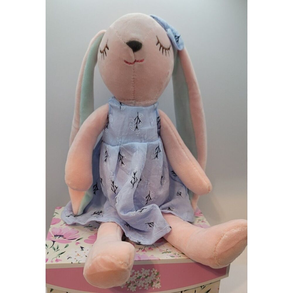 New - Sweet 14" Bunny with Blue Dress